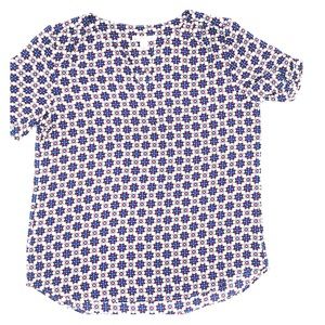 Dress Barn red white blue polyester blouse small